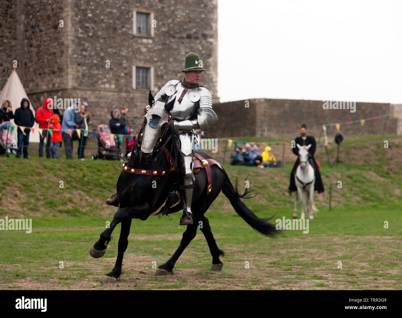 A Knight demonstrating his Horse riding skills, during an English
