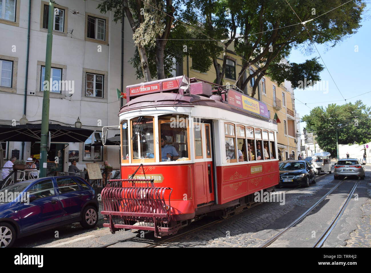 Tourist tram, Lisbon, Portugal, June 2019 Stock Photo