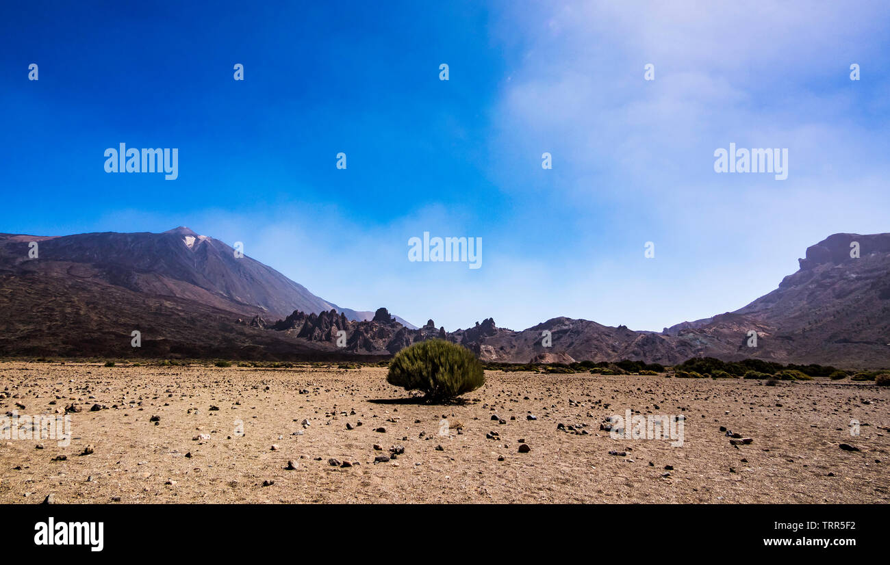 Beautiful panoramic landscape of Teide National Park in Tenerife Canary Islands Spain Stock Photo