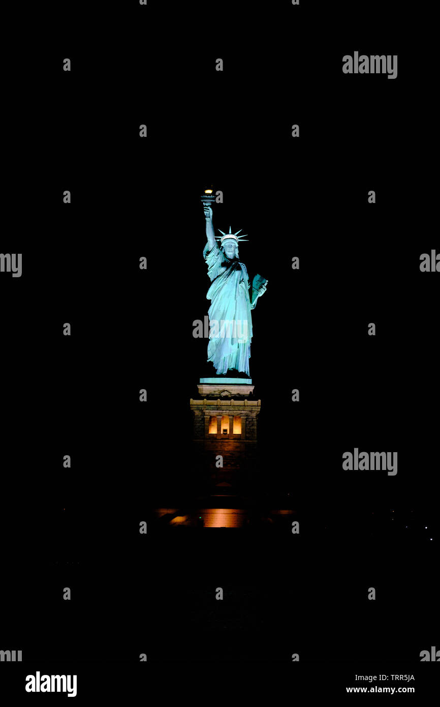 Pictured is the Statue of Liberty a colossal neoclassical sculpture on Liberty Island in New