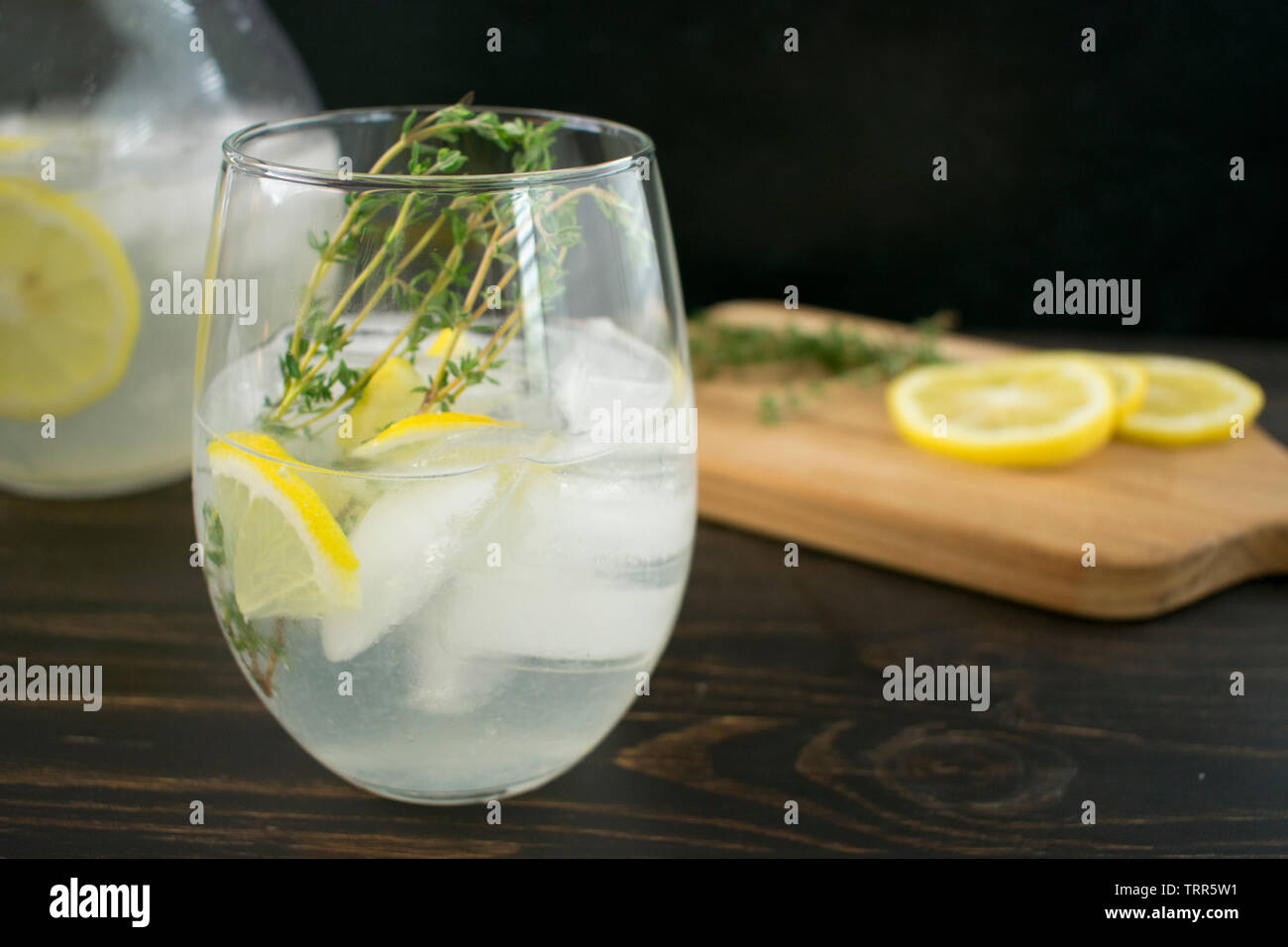 Lemon Thyme Gin Spritz Cocktail Stock Photo Alamy