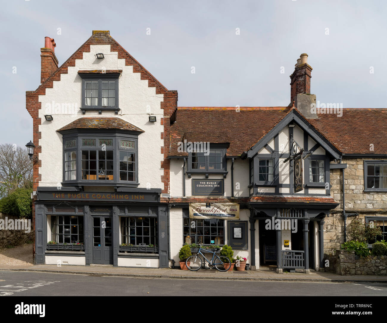 The Bugle Coaching Inn a traditional English pub at Yarmouth on the Isle of Wight Stock Photo