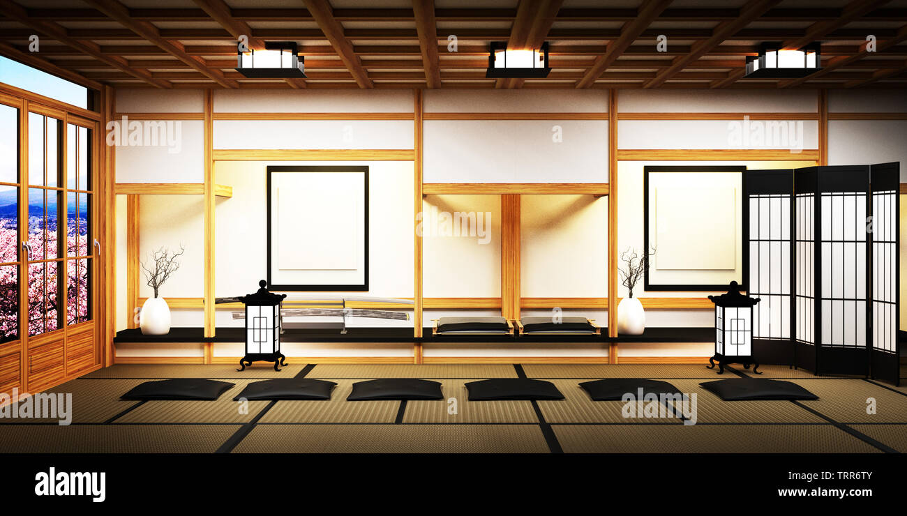 Room Design Japanesestyle. 3D rendering Stock Photo Alamy