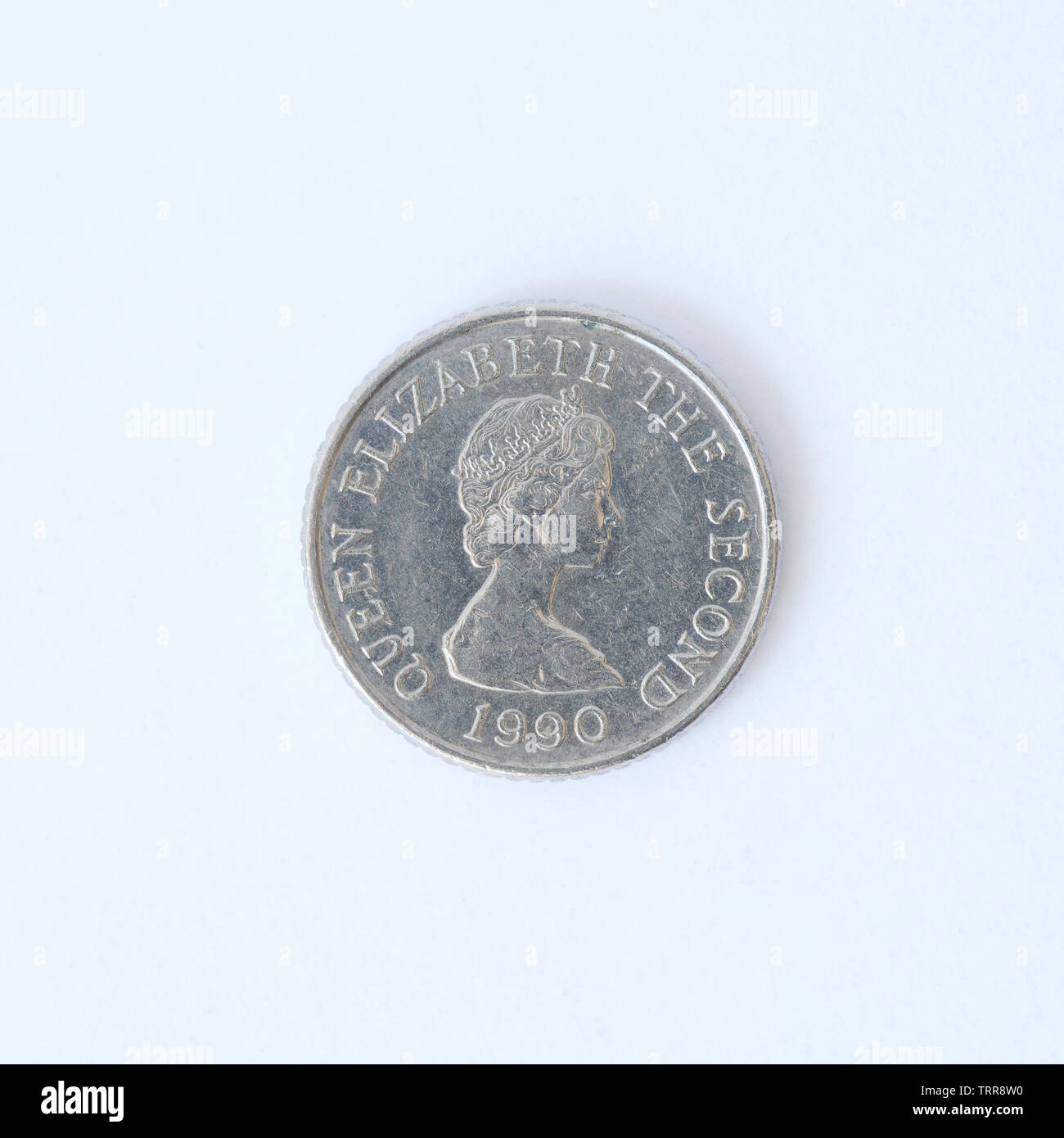 Jersey 5 Pence - Elizabeth II Coin - 1990 Stock Photo - Alamy