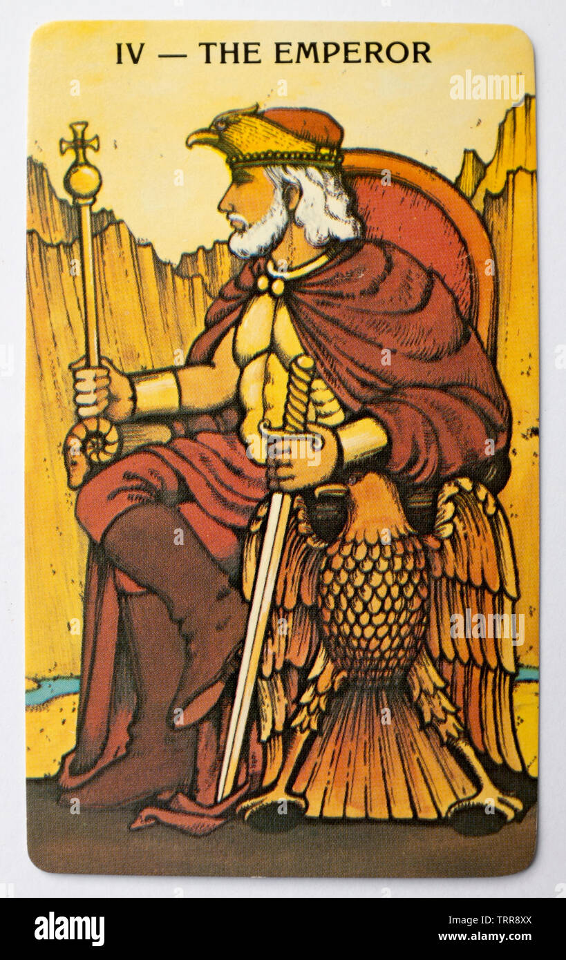 The Emperor Tarot Card from a pack Morgan Greer Tarot Cards Stock Photo
