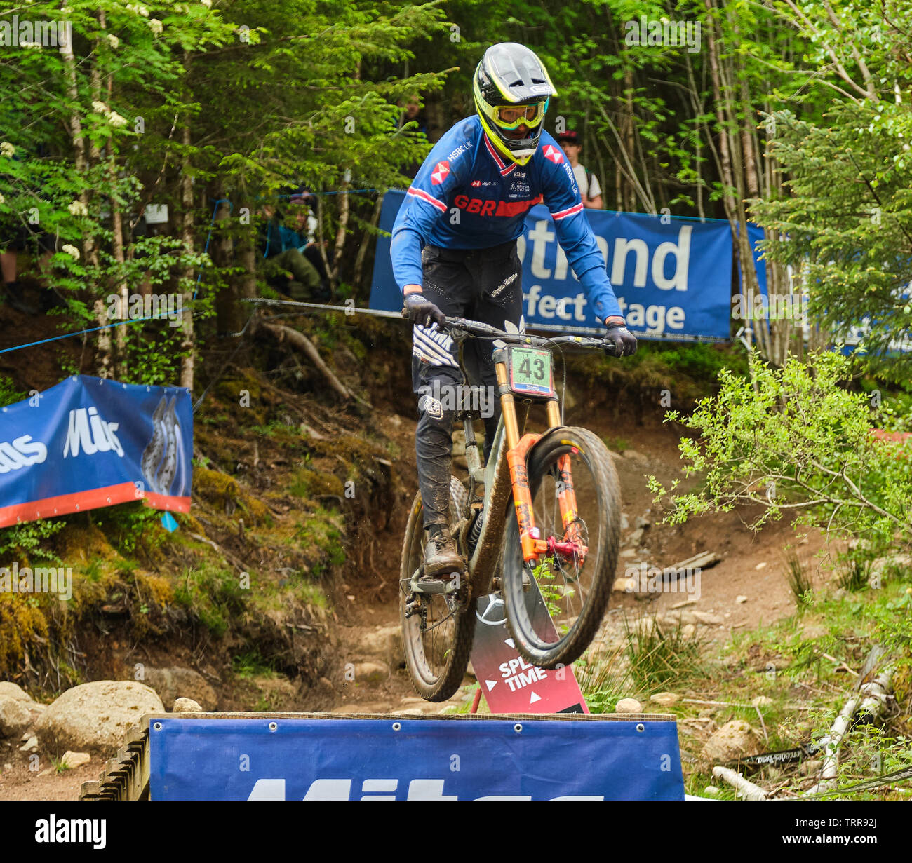 UCI World Cup Downhill Fort William 2019 Stock Photo