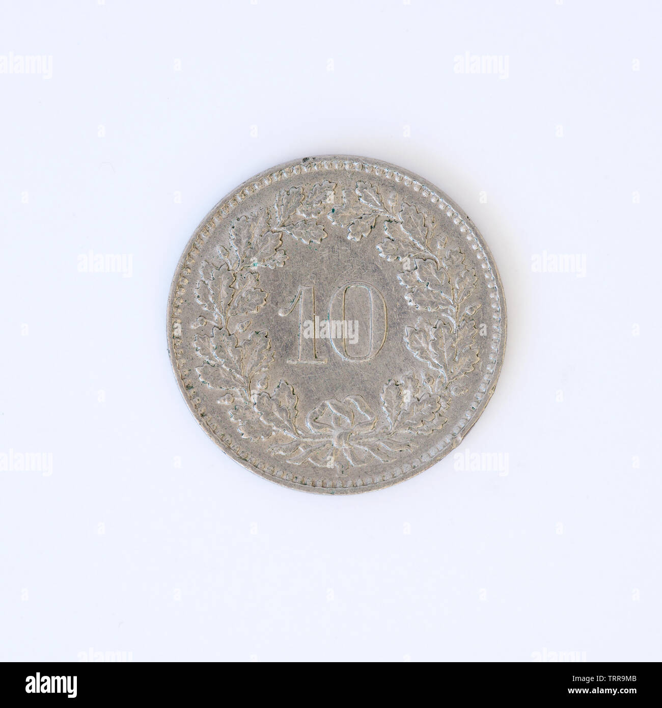 Switzerland 10 Rappen Coin - 1962 Stock Photo