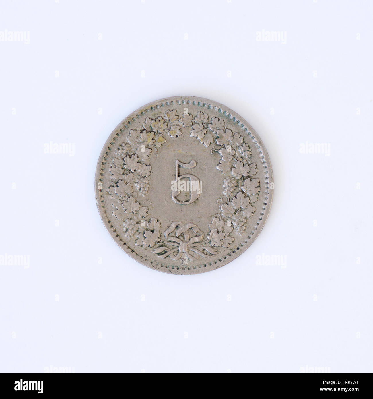 Switzerland 5 Rappen Coin - 1955 Stock Photo