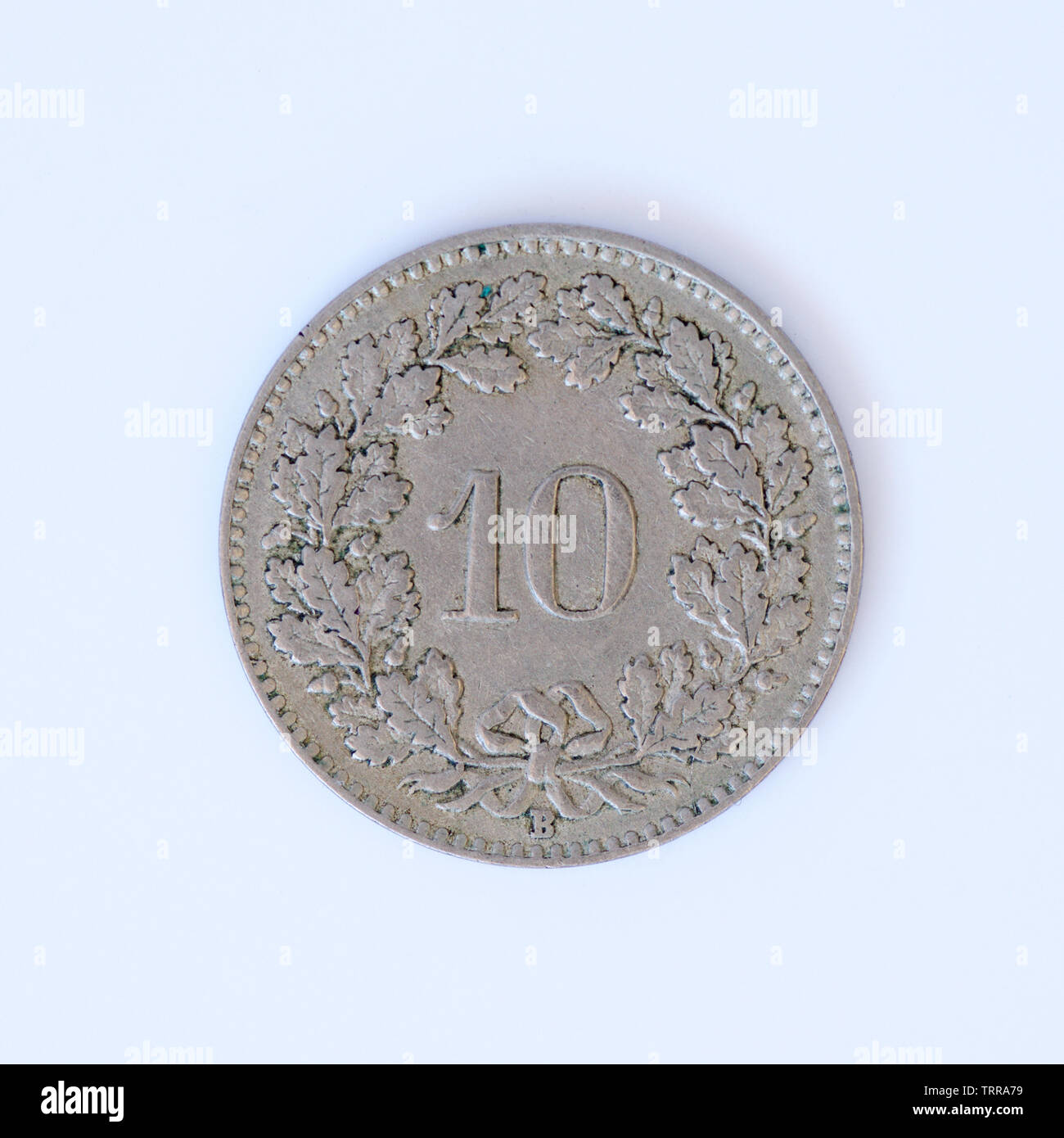 Switzerland 10 Rappen Coin - 1929 Stock Photo