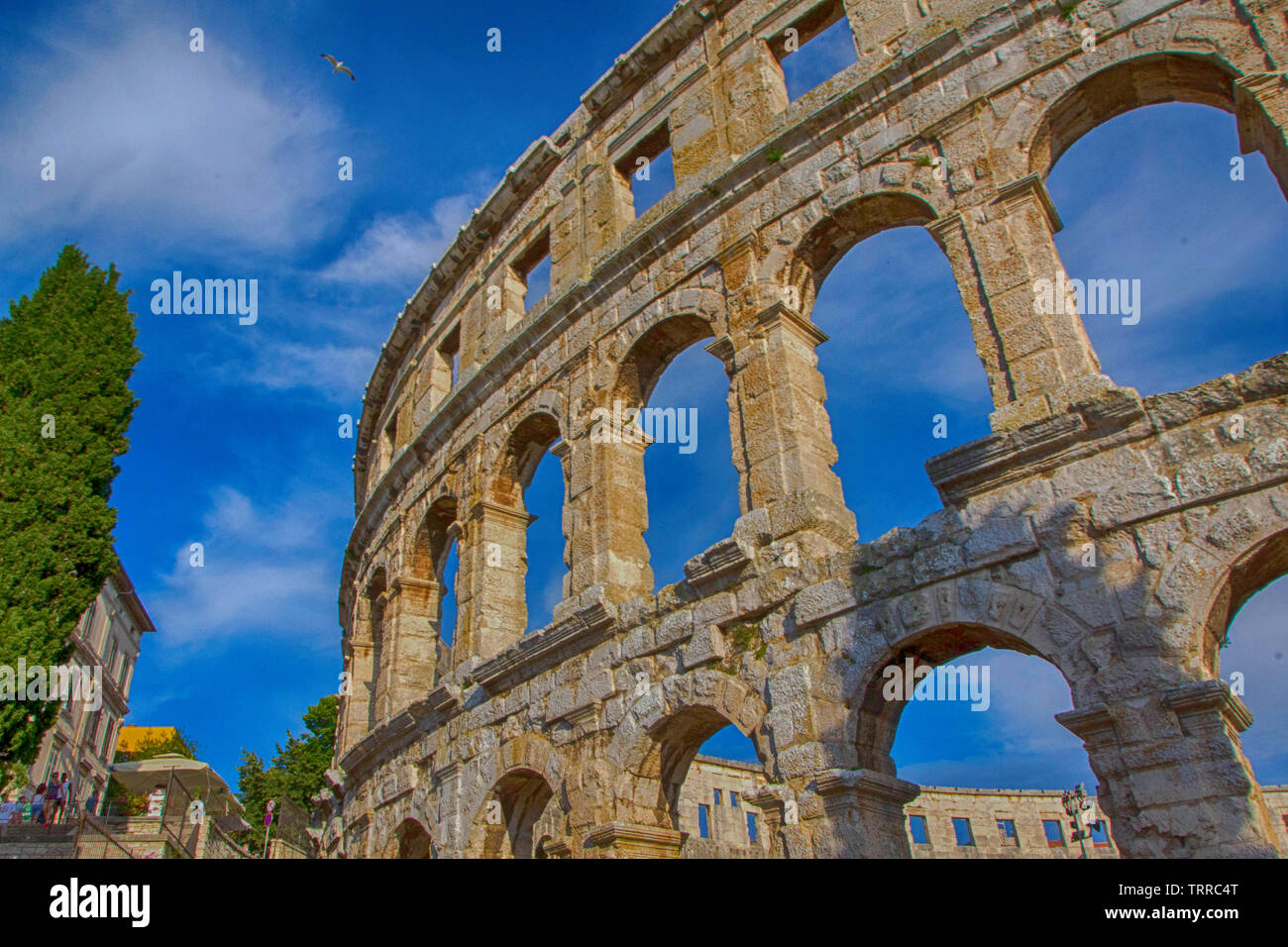 Roman Amphitheater called the Arena of Pula, a monument from 1st century AD. - image Stock Photo