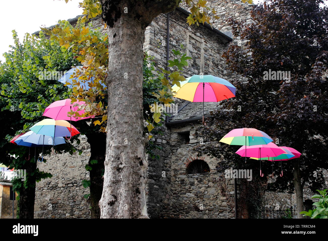 Italy Piedmont lakes area Stressa Gignese Umbrella Museum Museo della Ombrello & Parasole umbrella display Stock Photo