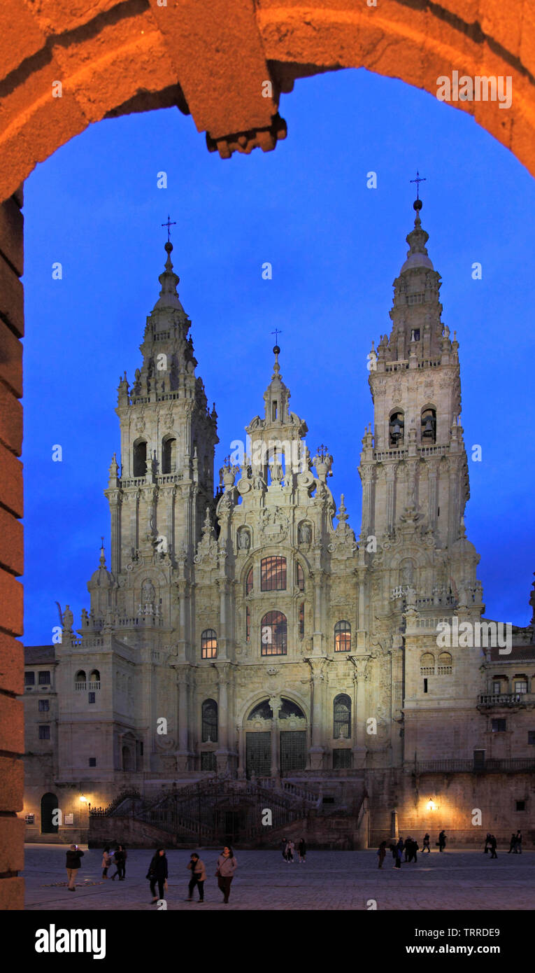 Spain, Galicia, Santiago de Compostela, Cathedral, Stock Photo
