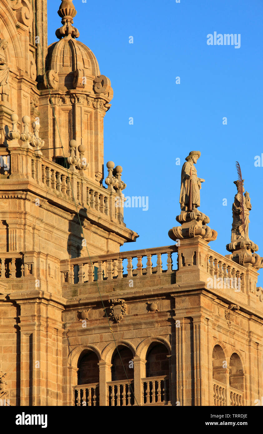 Spain, Galicia, Santiago de Compostela, Cathedral, Stock Photo