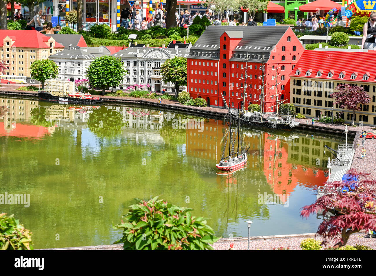 Legoland in Billund, Denmark. This family theme park opened in 1968 and is built by 65 million lego bricks. Stock Photo