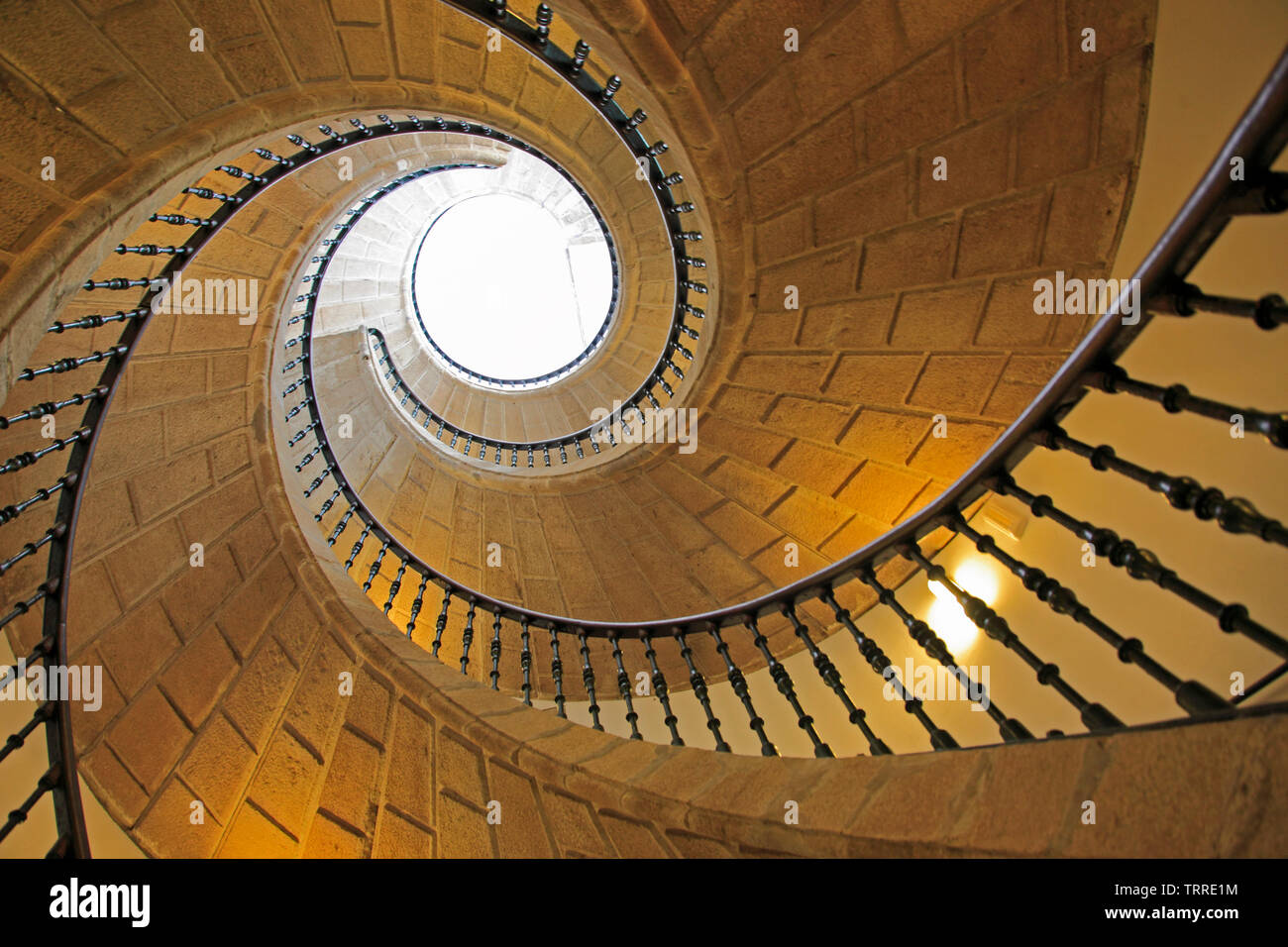 Spain, Galicia, Santiago de Compostela, Santo Domingo de Bonaval Convent, spiral staircase, Stock Photo