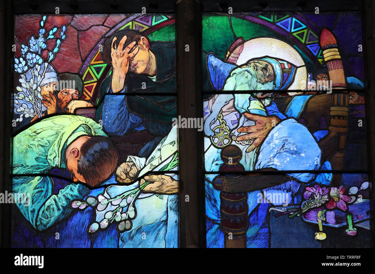 Stained glass window by Alphonse Mucha in the New Archbishop Chapel at