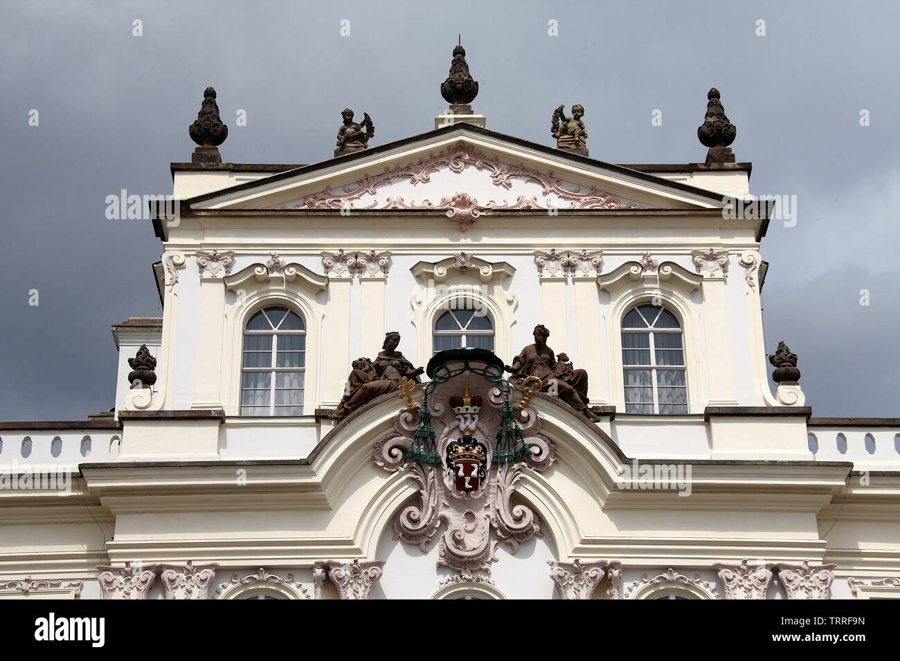 Archbishops Palace at Prague Castle Square Stock Photo