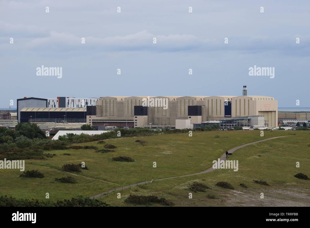 Barrow In Furness, Cumbria,UK. 11th June 2019. UK Weather. Rain and grey sky from from Barrow In