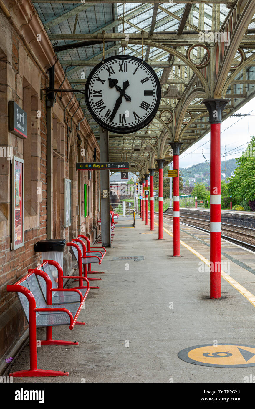 Platform on Penrith Railway Station, Penrith, Cumbria UK Stock Photo