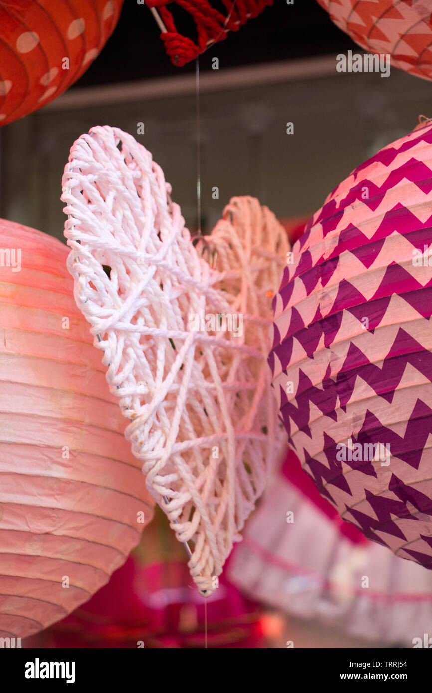 Colorful decorative objects in the shape of a heart Stock Photo Alamy