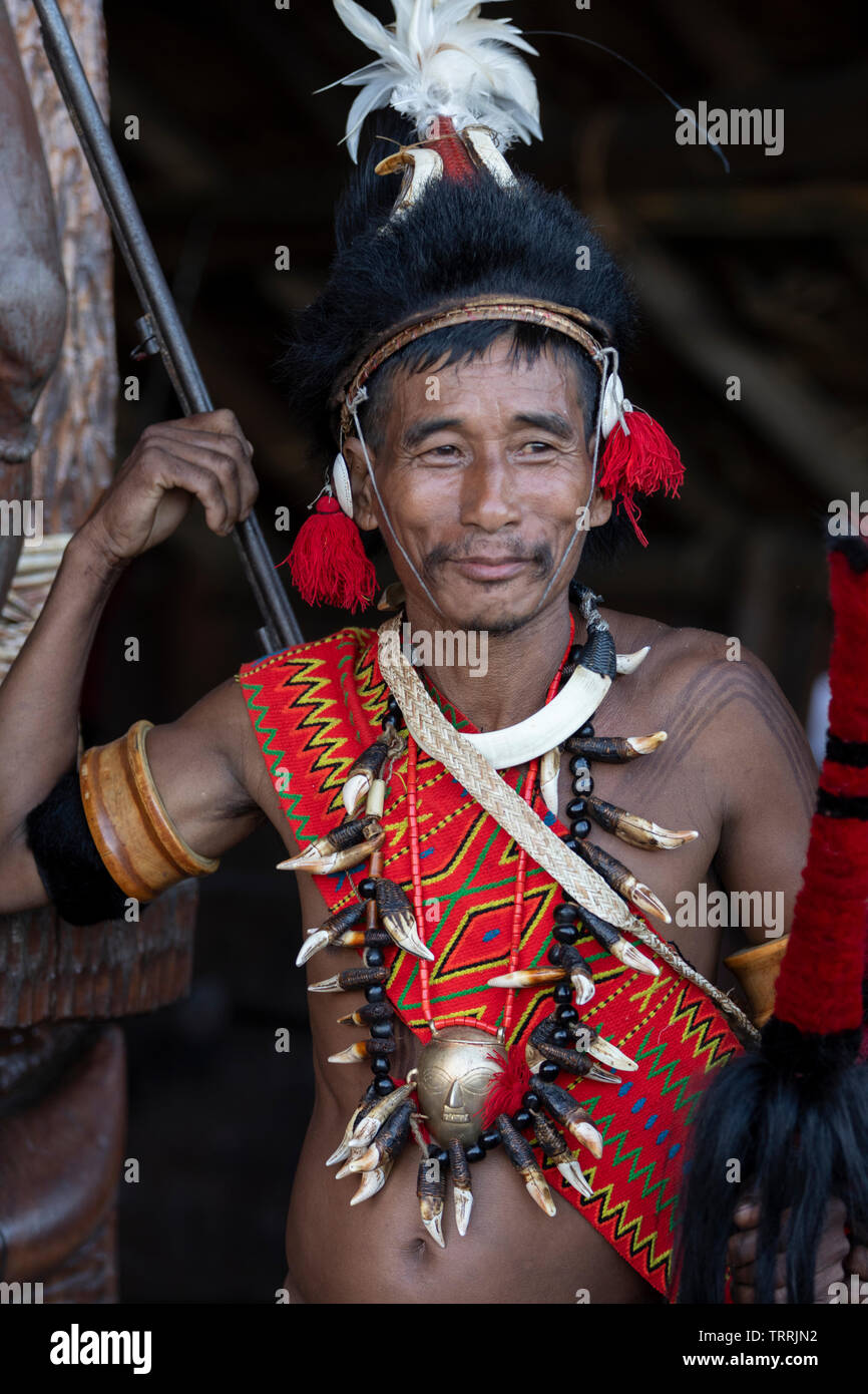 Hornbill Festival.nagaland,india:1st December 2013 : Konyak Tribal 