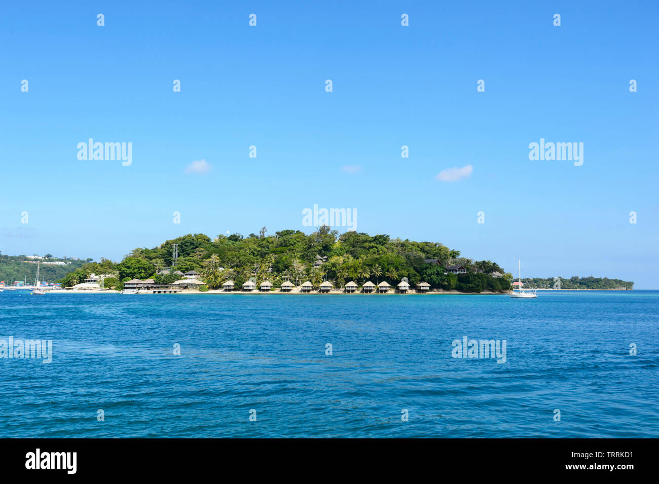 View of scenic Iririki Island Resort in Port Vila, Efate Island, Vanuatu, Melanesia Stock Photo