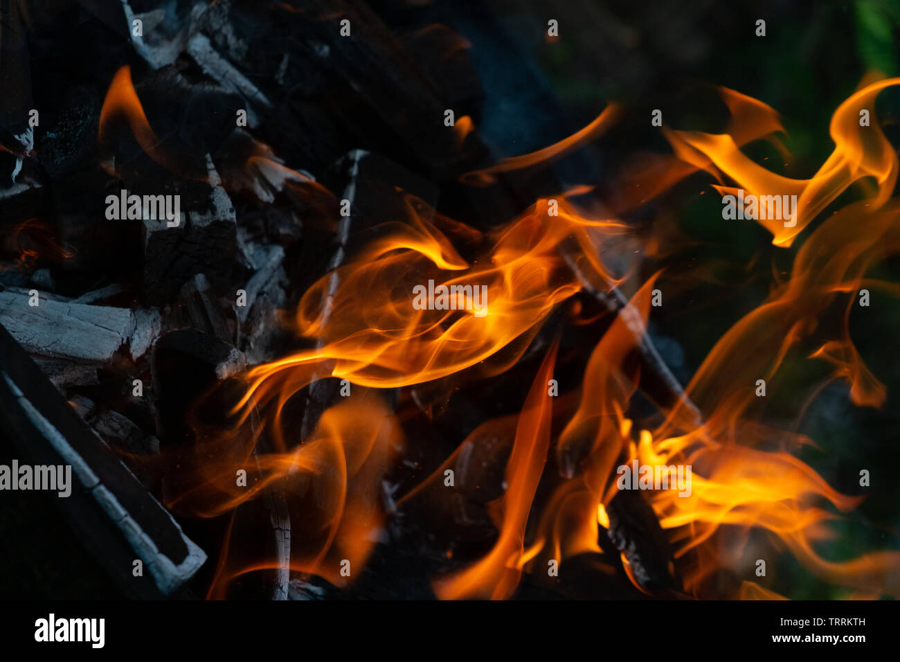 on fire flame Stock Photo
