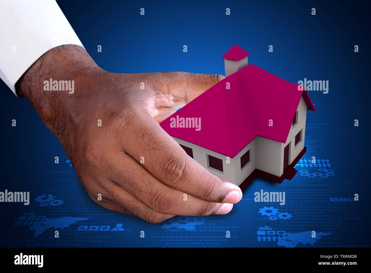 Smart hand showing home Stock Photo Alamy