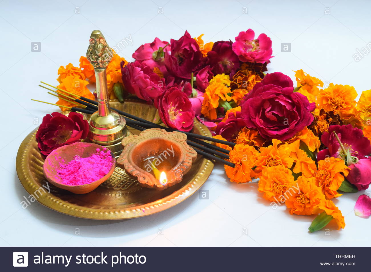 Pooja Flowers Stock Photos Pooja Flowers Stock Images Alamy