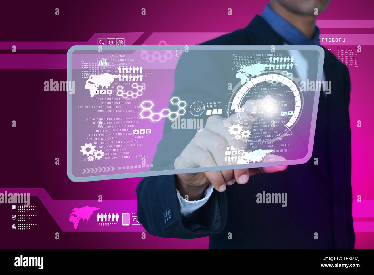 Smart hand showing futuristic technology Stock Photo Alamy