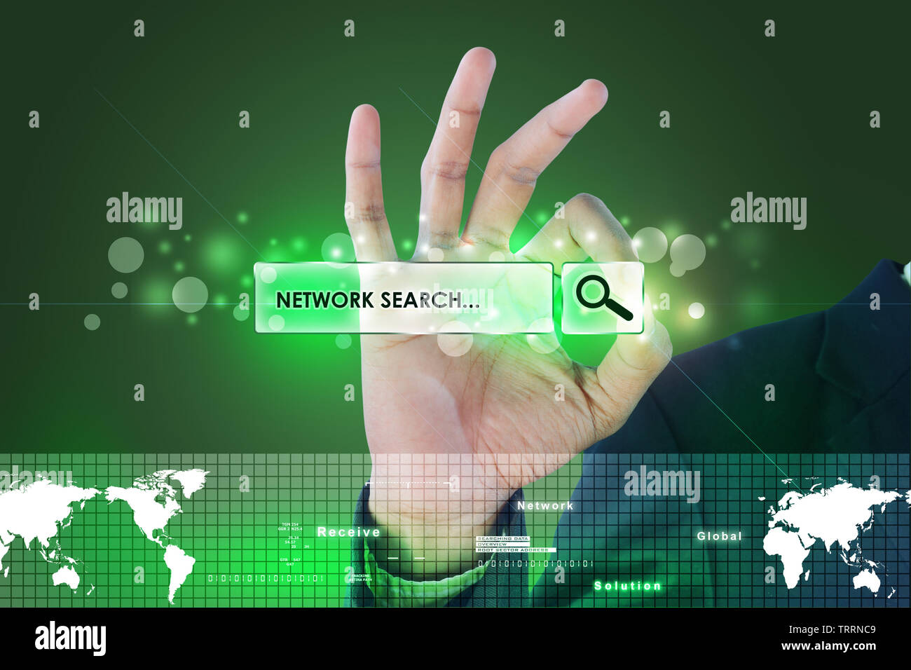 Smart hand showing futuristic technology Stock Photo Alamy