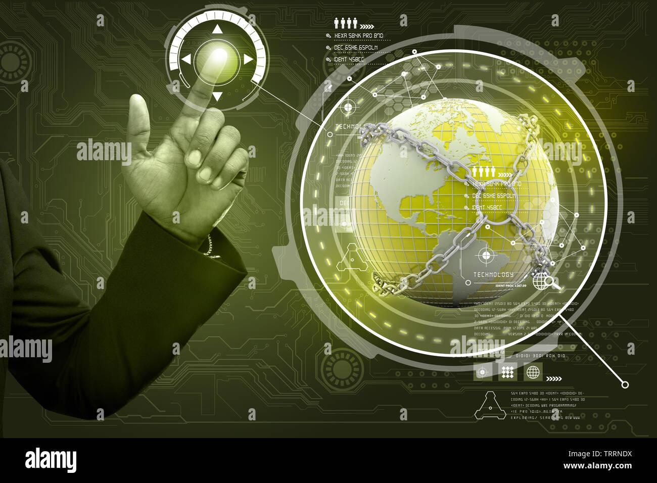 Smart hand showing futuristic technology Stock Photo Alamy