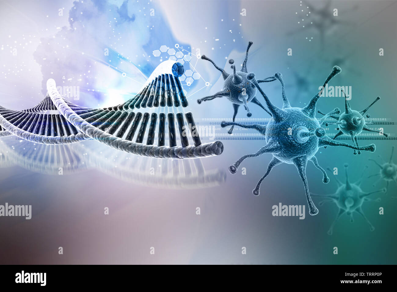 Dna Computer Virus Virus with dna stucture Stock Photo - Alamy
