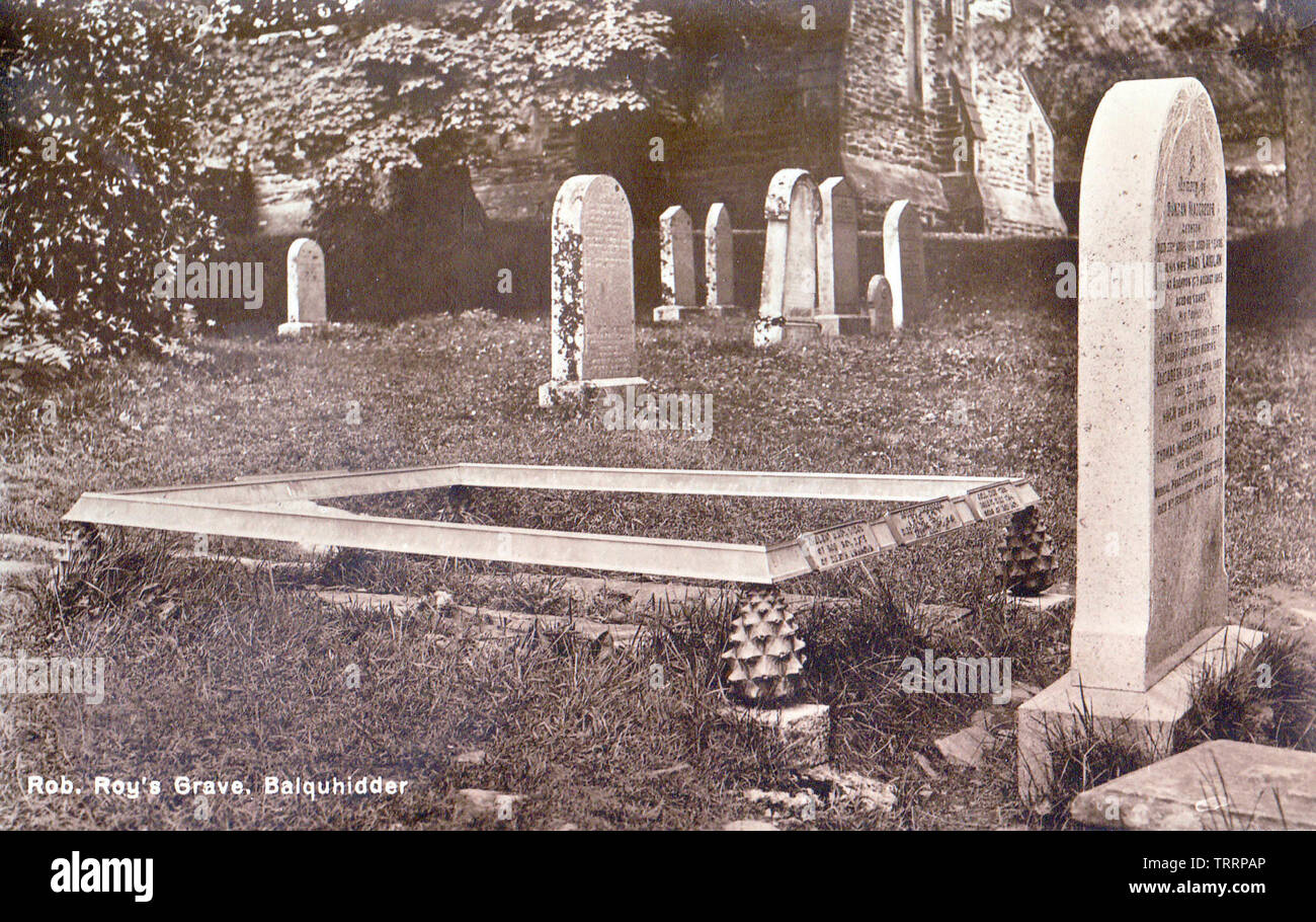 Rob Roy's Grave.Postcard c.1910-1920 Stock Photo