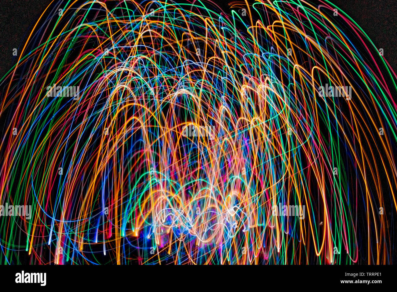 Abstract photographs of action light painting. Stock Photo