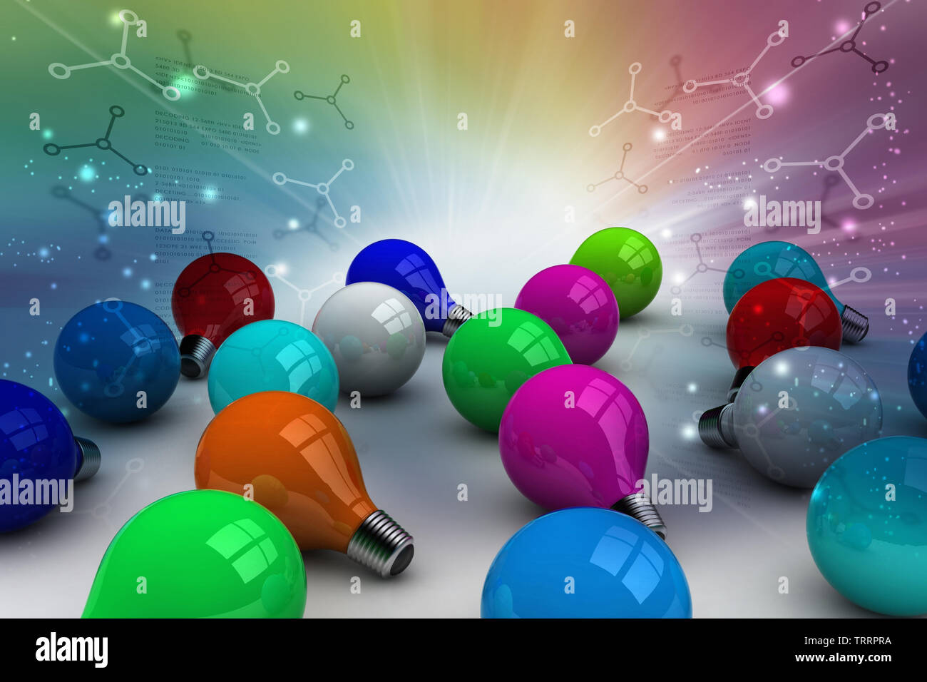 3d color bulbs Stock Photo - Alamy