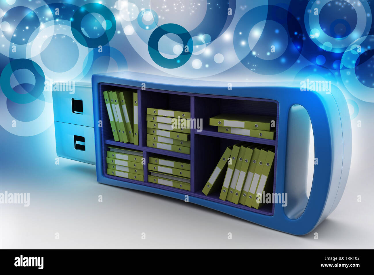 Usb drive with file folder Stock Photo - Alamy