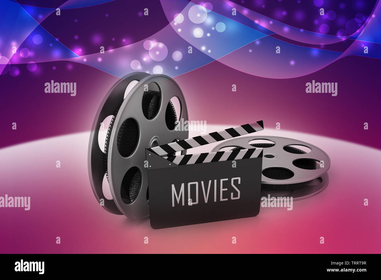 Film Reels and Clapper board Stock Photo Alamy