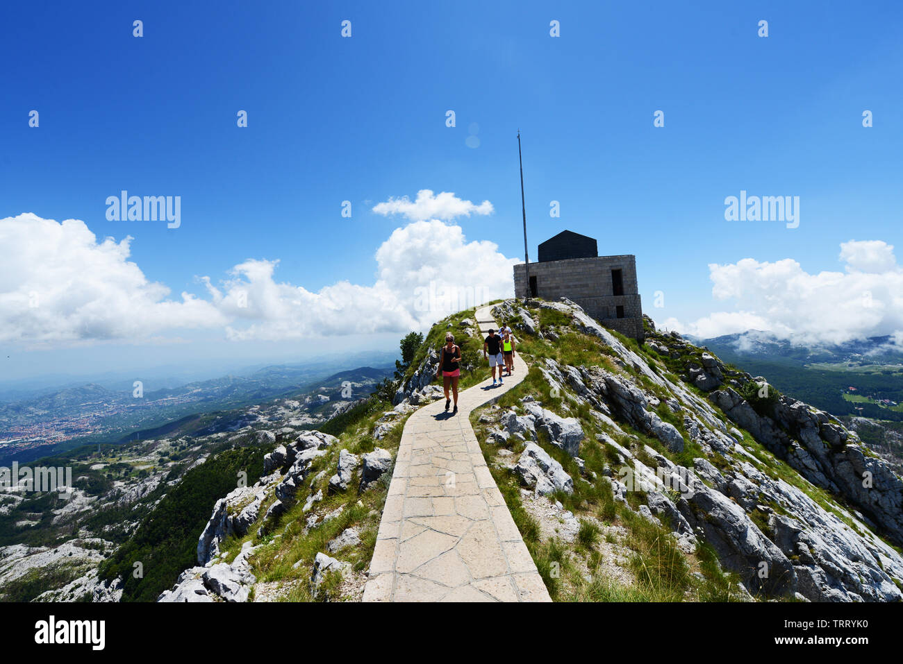 The view point on top of the Jezerski vrh peak in Lovćen National Park in Montenegro. Stock Photo
