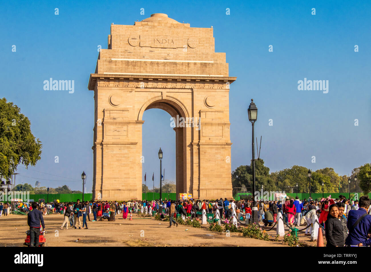 New Delhi, India - February , 2019. The India Gate in New Delhi. India Gate is a war memorial to 82,000 soldiers of the undivided Indian Army who died Stock Photo