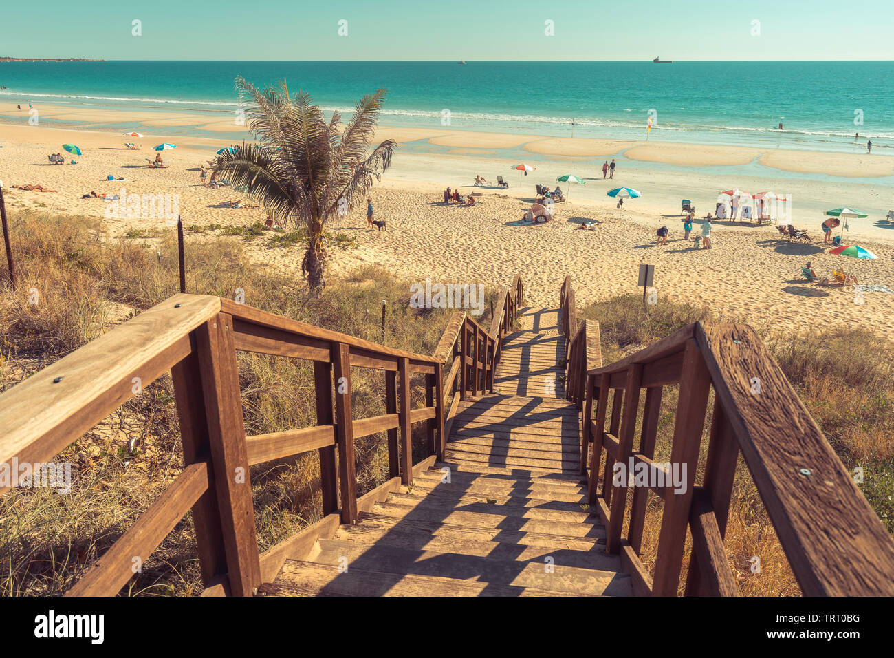 Broome, WA, Australia - People sunbathing at the Cable beach Stock Photo