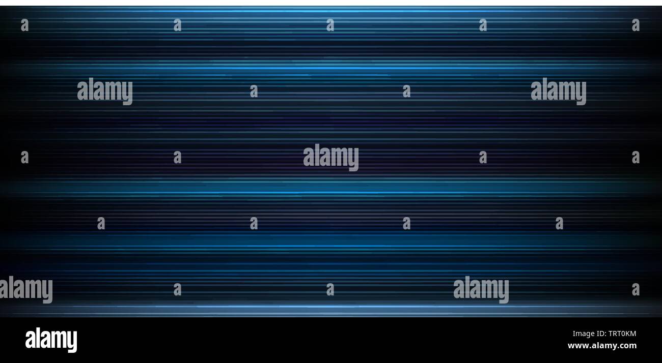Abstract dark blue background with horizontal light and lines pattern ...