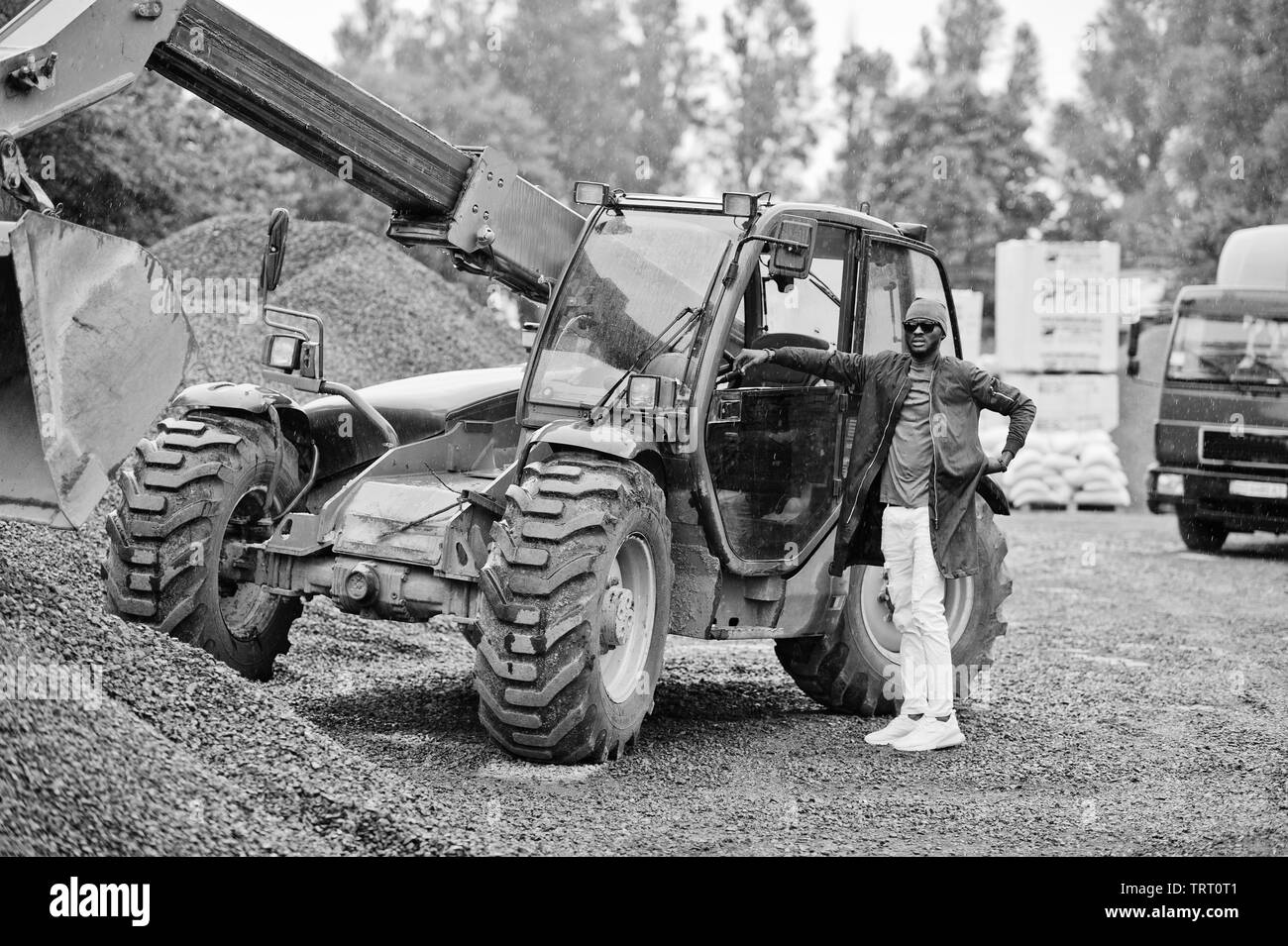 Farmer portrait tractor Black and White Stock Photos & Images - Alamy