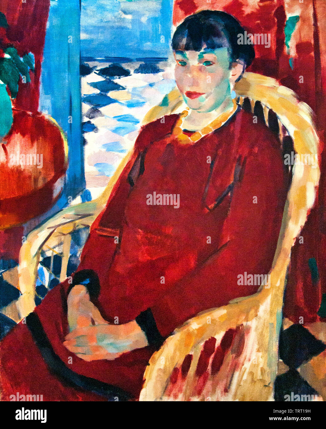 The Lady in Red by Rik Wouters 1882-1936  Mechelen - Amsterdam Belgian Belgium Stock Photo