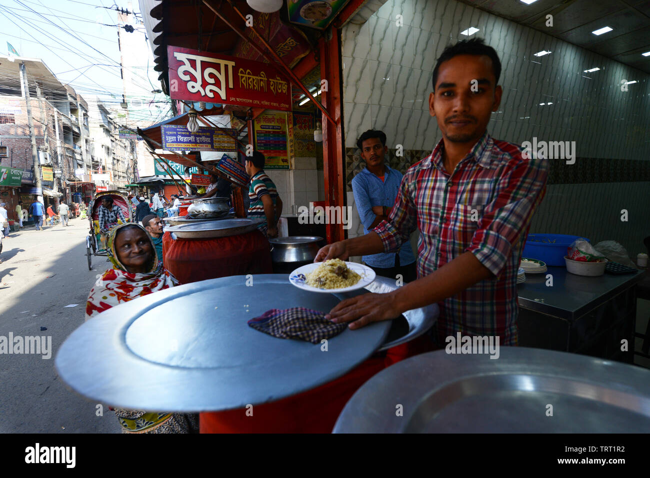 A small shop selling Biryani ( Savory rice & meat dish ) in Dhaka