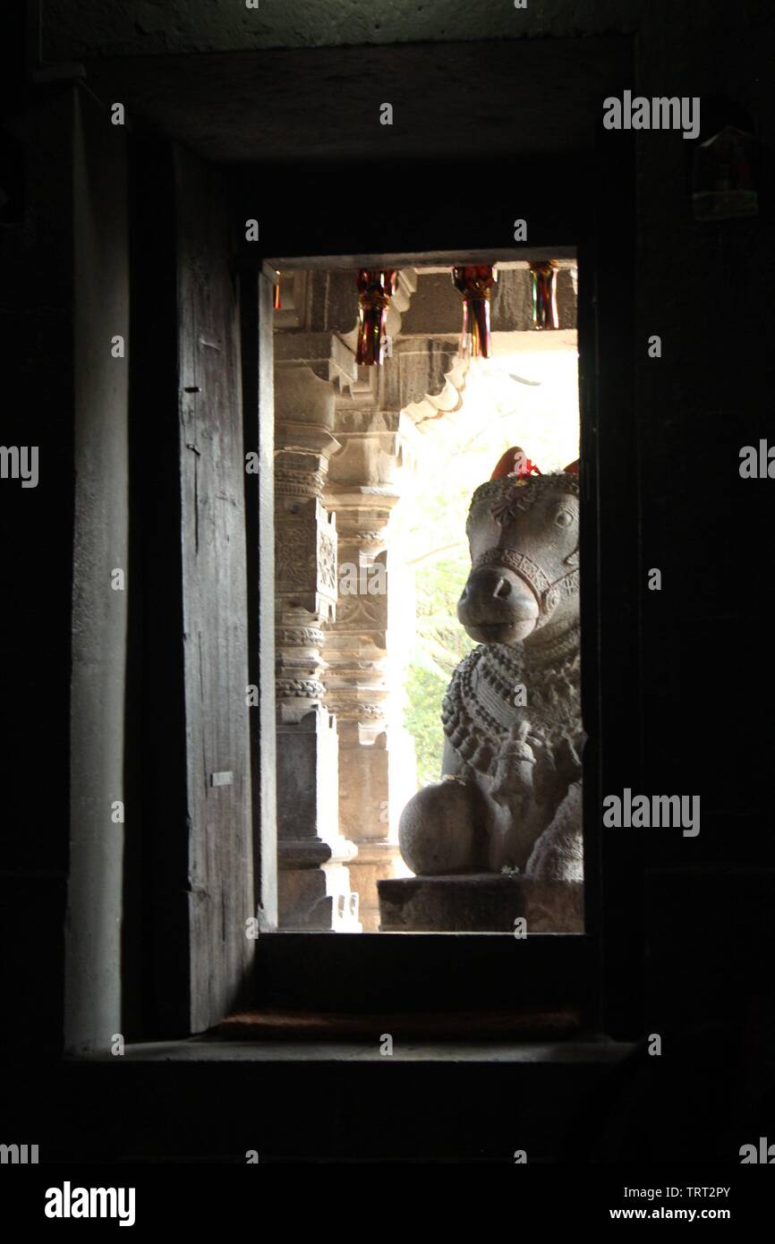 Threshold of the Changavateshwar Temple, Saswad Stock Photo