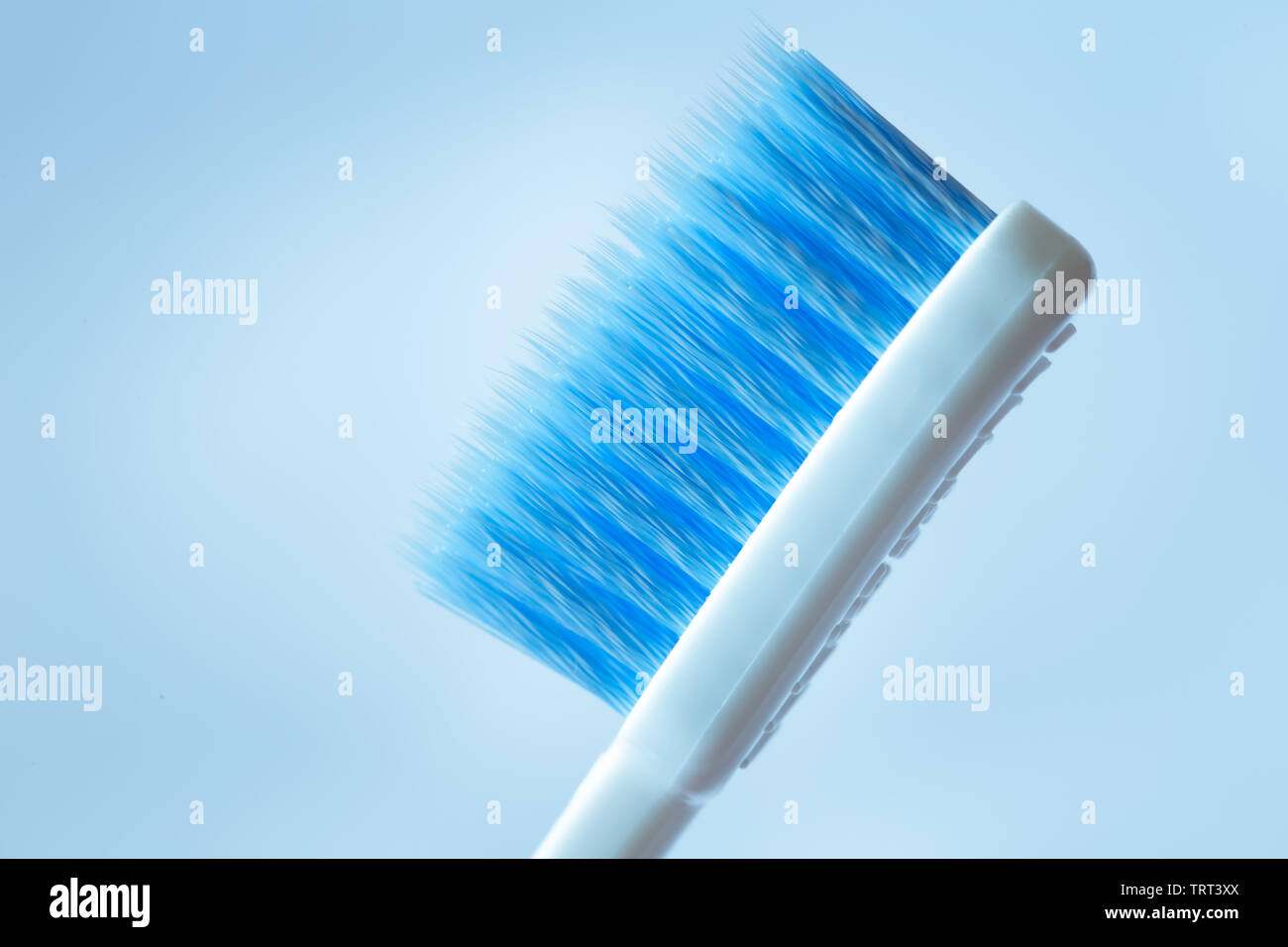 Closeup Toothbrush head with micro small size for brush hair tips Stock Photo