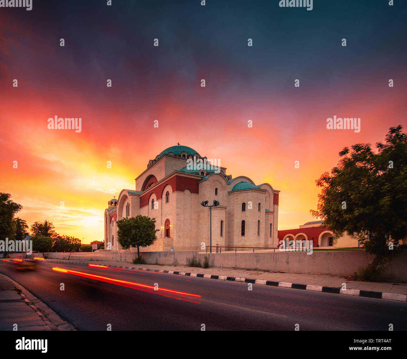 Beautiful sunset shot of Ayia Sofia Church in Nicosia, Cyprus Stock Photo