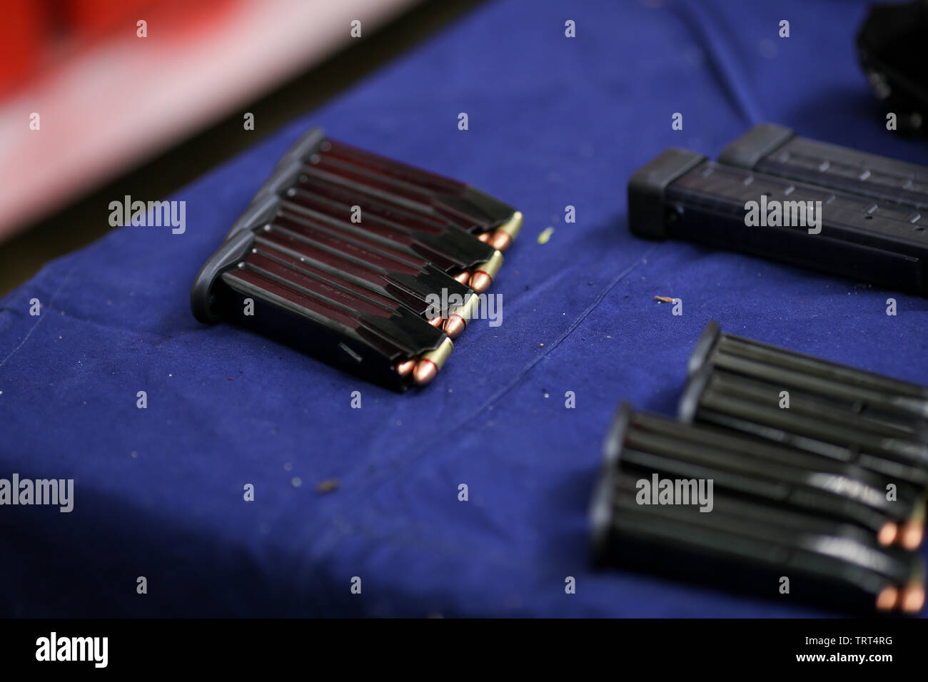 Pistol bullet gun table hi-res stock photography and images - Alamy