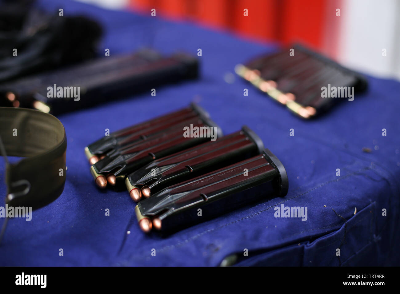 Pistol bullet gun table hi-res stock photography and images - Alamy